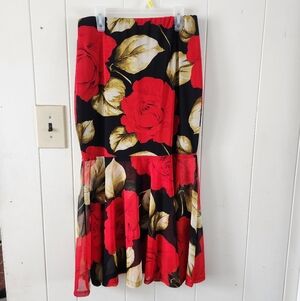 Top 10 Chic Red Floral Maxi Skirt Size L